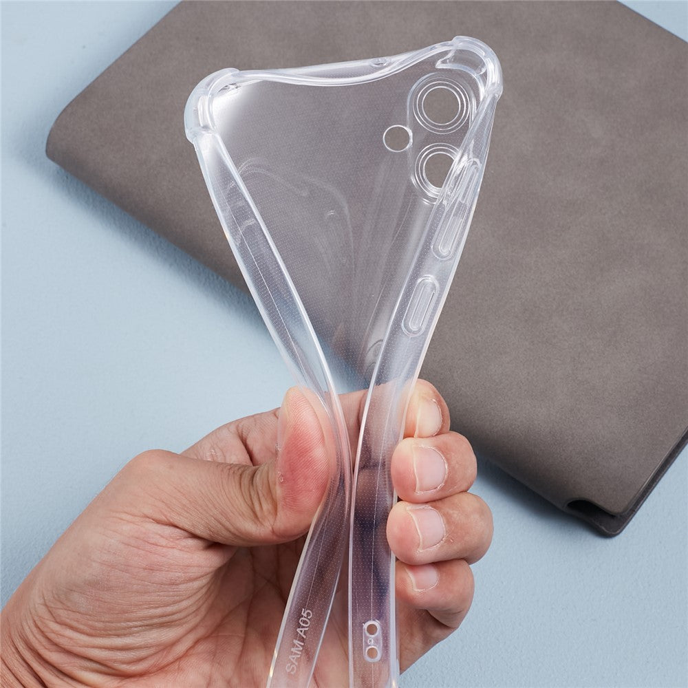 For Samsung Galaxy A05 4G Case Transparent TPU Phone Cover with Lanyard