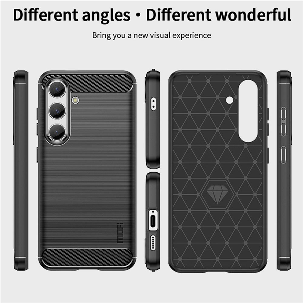 MOFI JK TPU Series-1 För Samsung Galaxy S24 Slim-Fit Skal Med Kolfiberstruktur TPU Mobilskal