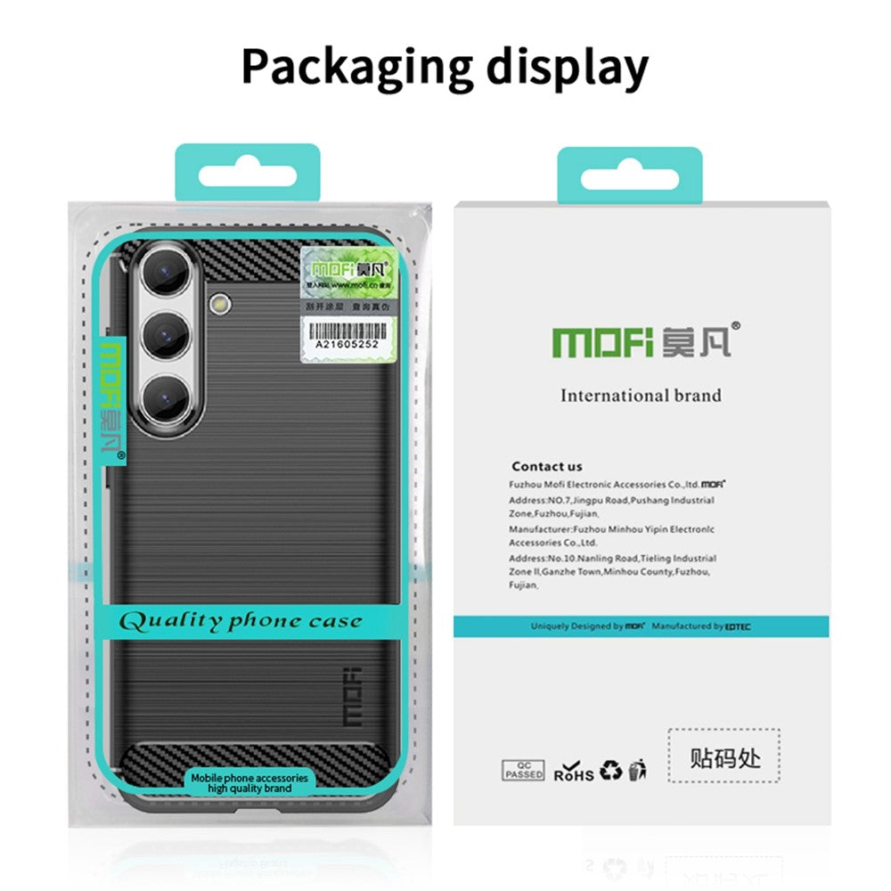 MOFI JK TPU Series-1 För Samsung Galaxy S24 Slim-Fit Skal Med Kolfiberstruktur TPU Mobilskal