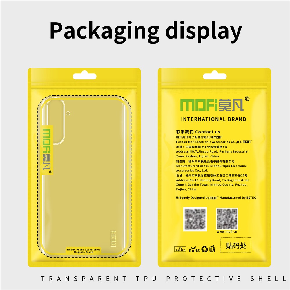 MOFI For Samsung Galaxy S24+ Case Slim-Fit Cover Transparent TPU Phone Shell