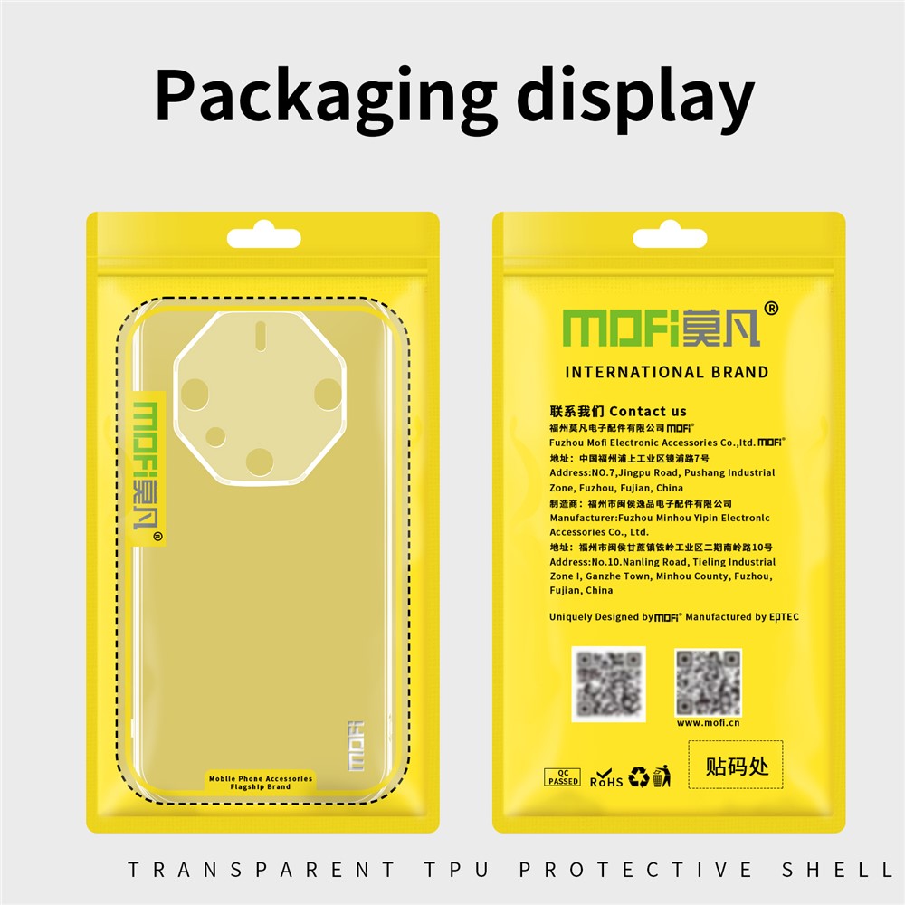 MOFI För Huawei Mate 60 RS Ultimate Skal HD Transparent mobilskal TPU mobilskal