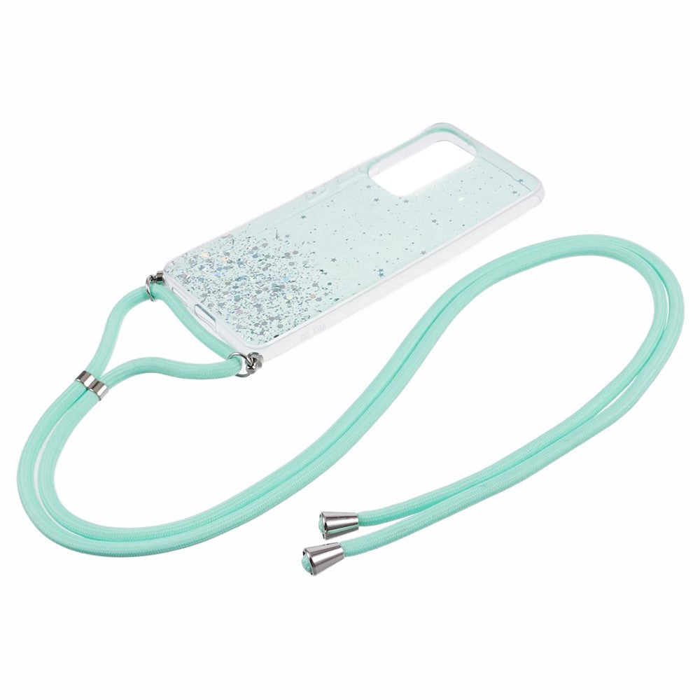 AW-serien til Samsung Galaxy A52 4G / A52s 5G / A52 5G, glitter-epoxy-TPU-mobilskal med snor