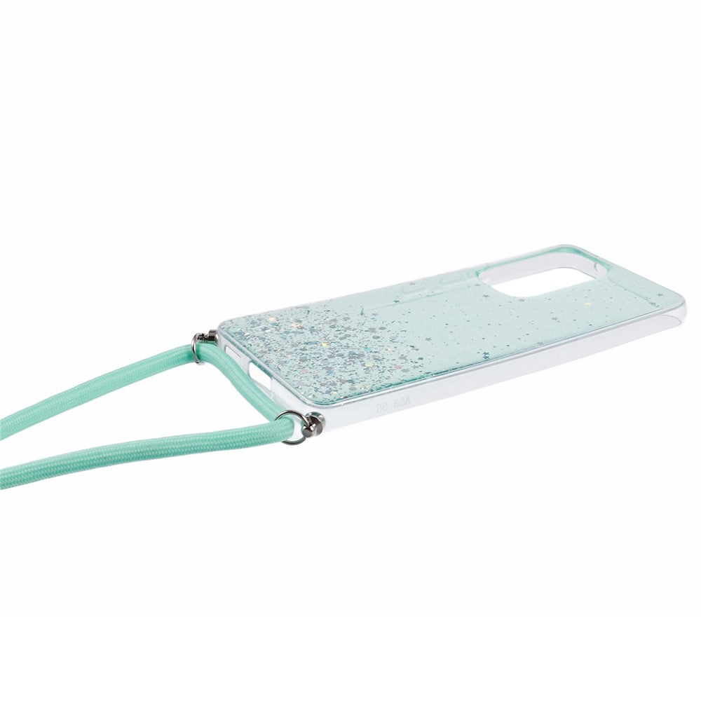 AW-serien til Samsung Galaxy A52 4G / A52s 5G / A52 5G, glitter-epoxy-TPU-mobilskal med snor