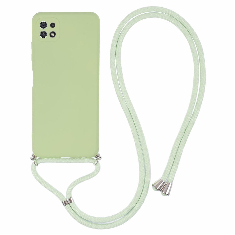 For Samsung Galaxy A22 5G (EU Version) Case Camera Protection TPU Phone Cover with Lanyard