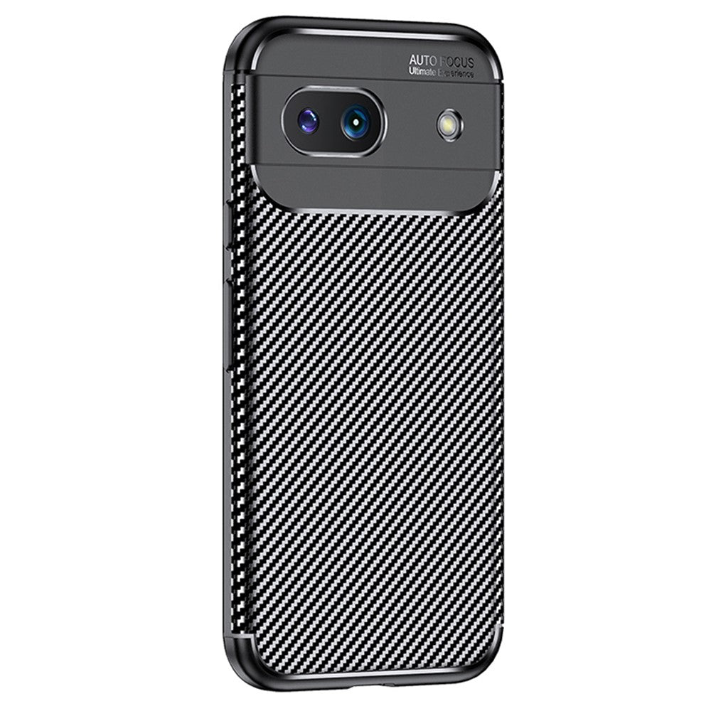 Til Google Pixel 8a Cover TPU Kulfiber Tekstur Stødsikkert Telefoncover