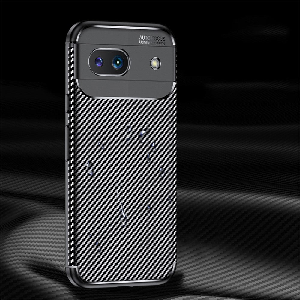 Til Google Pixel 8a Cover TPU Kulfiber Tekstur Stødsikkert Telefoncover
