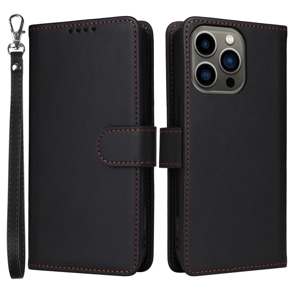 For iPhone 13 Pro Max Magnetic Case BETOPNICE Detachable PU Leather Phone Cover with Strap