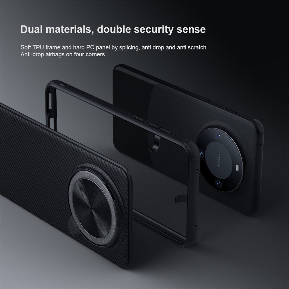 NILLKIN CamShield Prop Series för Huawei Mate 60 Skal Stativ Linslock PC+TPU mobilskal