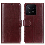 For Xiaomi 14 Case Crazy Horse Texture Phone Cover Magnetic Clasp PU Leather Wallet Shell