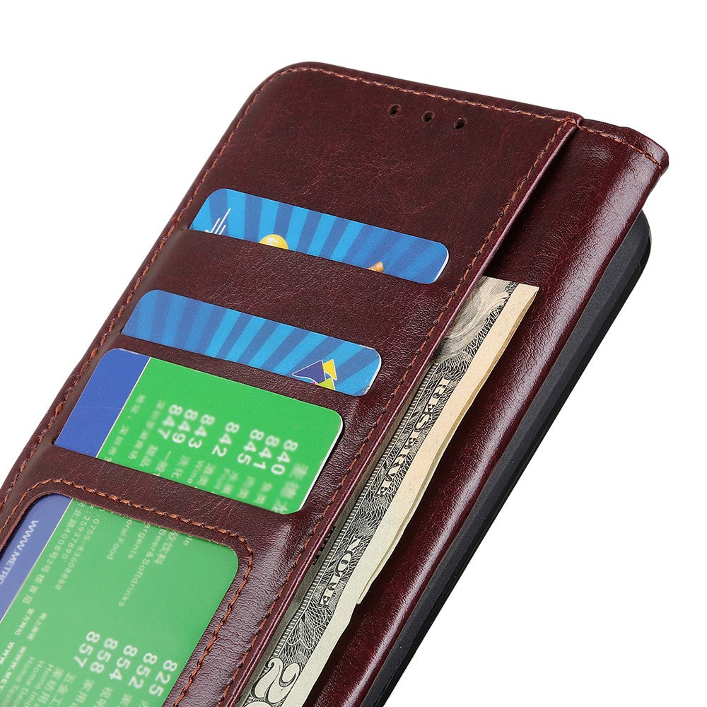 For Xiaomi 14 Case Crazy Horse Texture Phone Cover Magnetic Clasp PU Leather Wallet Shell