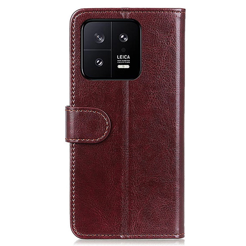 For Xiaomi 14 Case Crazy Horse Texture Phone Cover Magnetic Clasp PU Leather Wallet Shell