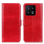 For Xiaomi 14 Case Crazy Horse Texture Phone Cover Magnetic Clasp PU Leather Wallet Shell
