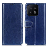 For Xiaomi 14 Case Crazy Horse Texture Phone Cover Magnetic Clasp PU Leather Wallet Shell