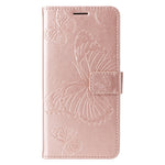 Til Samsung Galaxy A15 5G Pung Etui Blomster Sommerfugl Præget Læder Telefon Cover Stativ