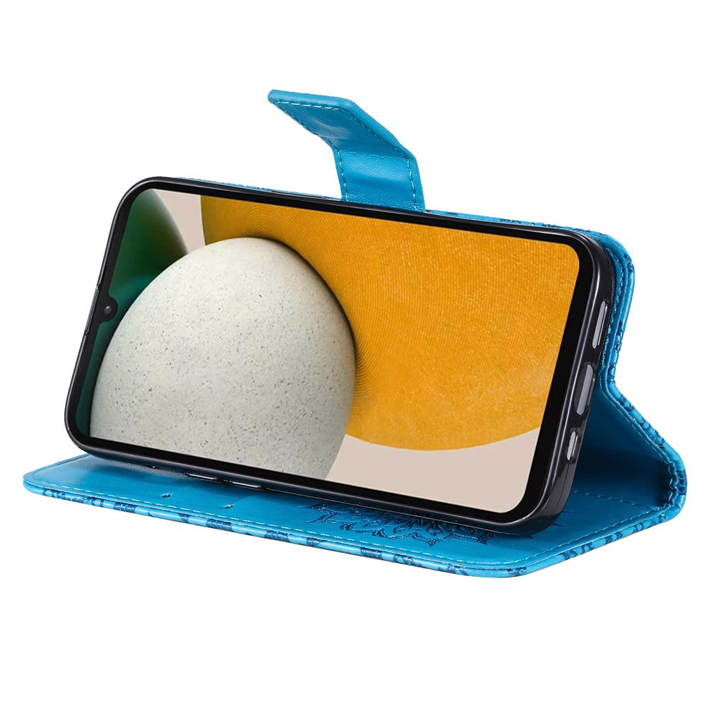 Til Samsung Galaxy A15 5G Telefoncover, Solsikke Præget Læderpung Standcover med Rem