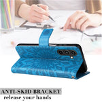 Til Samsung Galaxy A15 5G Telefoncover, Solsikke Præget Læderpung Standcover med Rem