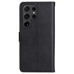 For Samsung Galaxy S24 Ultra Case Solid Color Leather Mobile Cover Wallet Stand with Strap