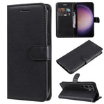 For Samsung Galaxy S24 Ultra Case Solid Color Leather Mobile Cover Wallet Stand with Strap
