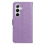 For Samsung Galaxy S25 / S24 Leather Case Cat Bee Pattern Phone Cover Wallet Stand with Strap