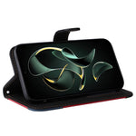 For Xiaomi 13T Pro / 13T / Redmi K60 Ultra Case Three-color Splicing Leather Wallet Cover Stand Phone Shell with Strap