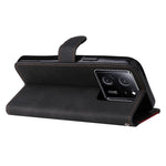 For Xiaomi 13T Pro / 13T / Redmi K60 Ultra Case Three-color Splicing Leather Wallet Cover Stand Phone Shell with Strap