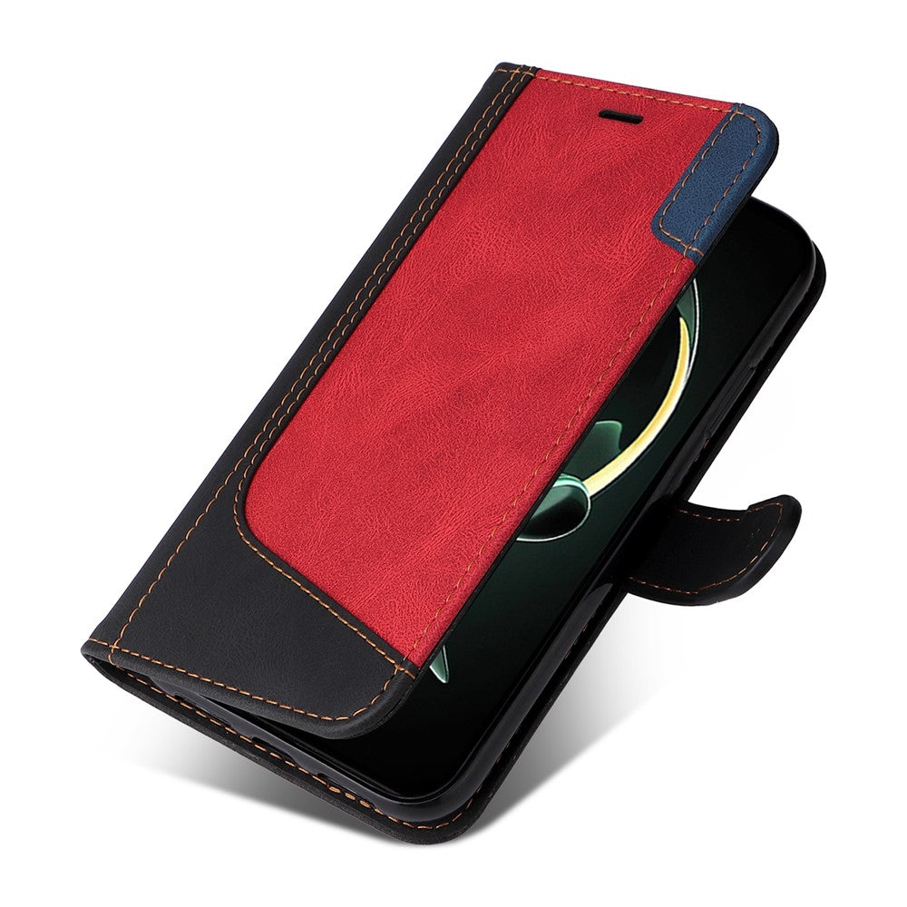 For Xiaomi 13T Pro / 13T / Redmi K60 Ultra Case Three-color Splicing Leather Wallet Cover Stand Phone Shell with Strap