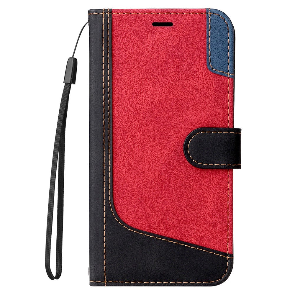 For Xiaomi 13T Pro / 13T / Redmi K60 Ultra Case Three-color Splicing Leather Wallet Cover Stand Phone Shell with Strap