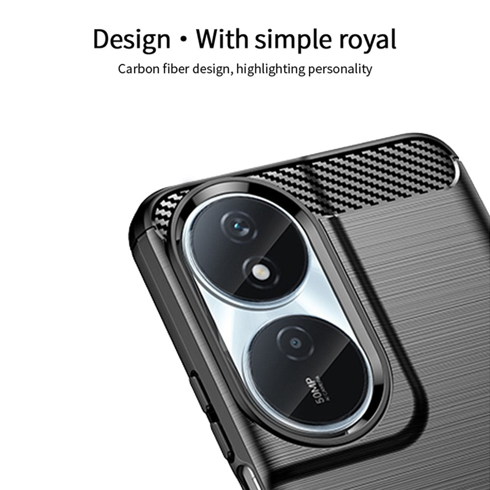 MOFI JK TPU Series-1 För Honor Play 50 Plus 5G Kolfiberstruktur Slim-Fit Skal TPU Mobilmobilskydd
