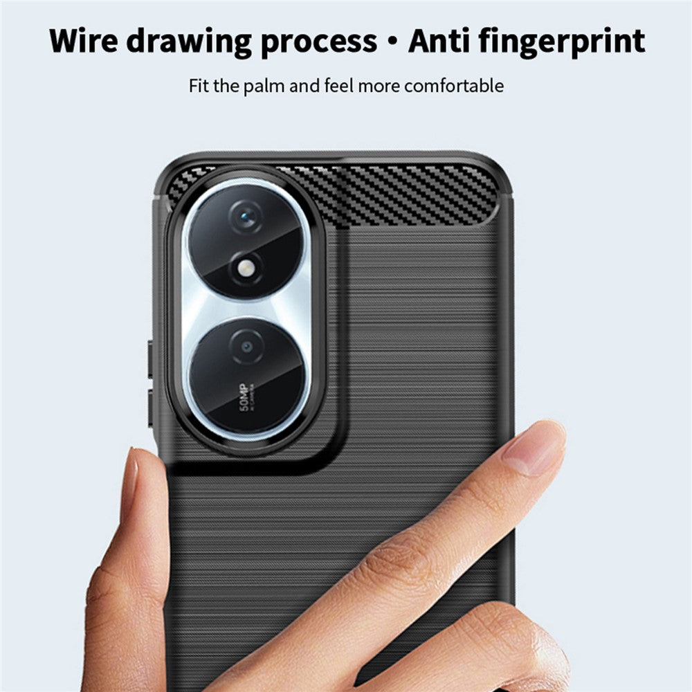 MOFI JK TPU Series-1 För Honor Play 50 Plus 5G Kolfiberstruktur Slim-Fit Skal TPU Mobilmobilskydd