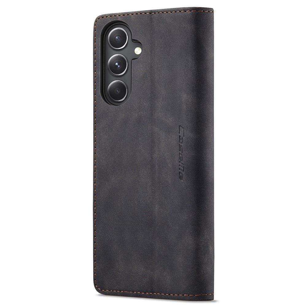 CASEME 013-serien för Samsung Galaxy S23 FE-skal i PU-läder, stativ, folio-fodral