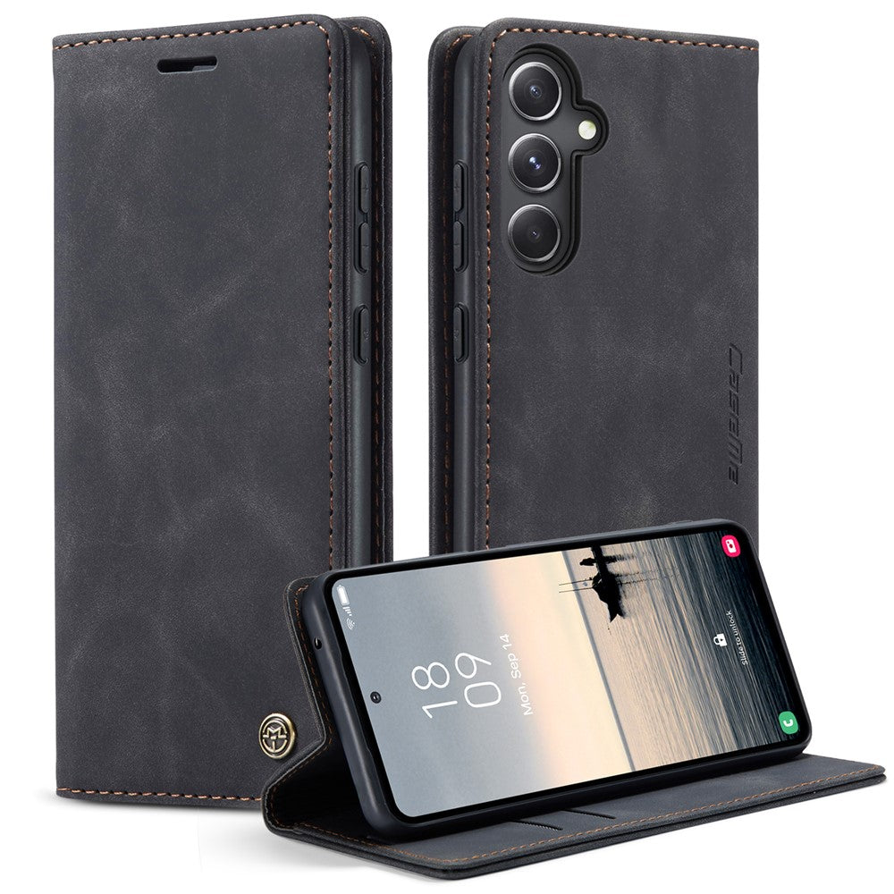 CASEME 013 Series For Samsung Galaxy S23 FE Case PU Leather Stand Folio Phone Cover