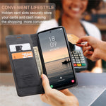 CASEME 013-serien för Samsung Galaxy S23 FE-skal i PU-läder, stativ, folio-fodral