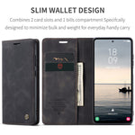 CASEME 013-serien för Samsung Galaxy S23 FE-skal i PU-läder, stativ, folio-fodral