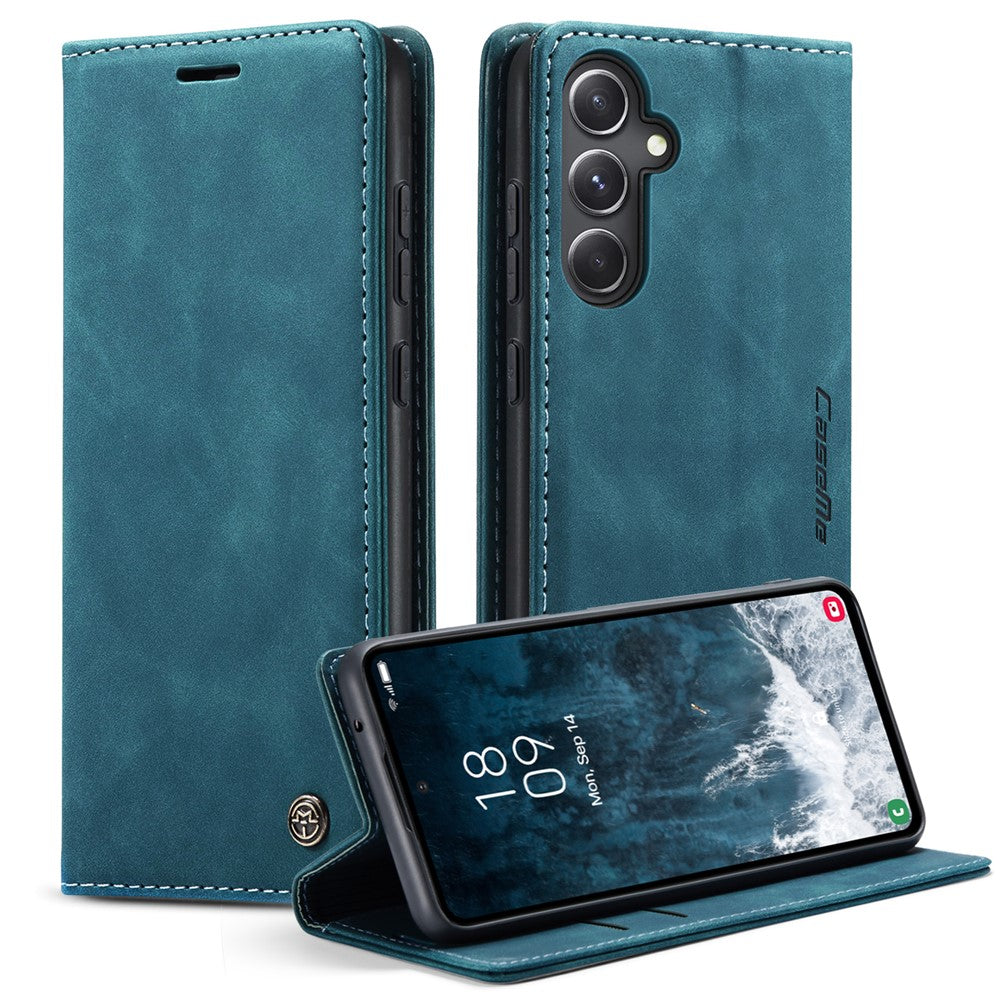 CASEME 013-serien för Samsung Galaxy S23 FE-skal i PU-läder, stativ, folio-fodral