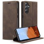 CASEME 013-serien för Samsung Galaxy S23 FE-skal i PU-läder, stativ, folio-fodral