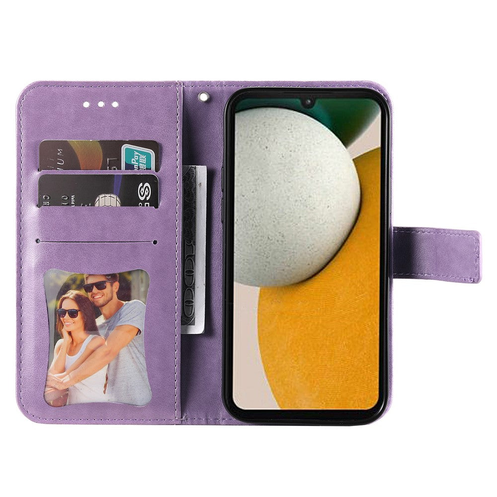 For Samsung Galaxy A15 5G Case Floral Pattern PU Leather Wallet Stand Phone Cover