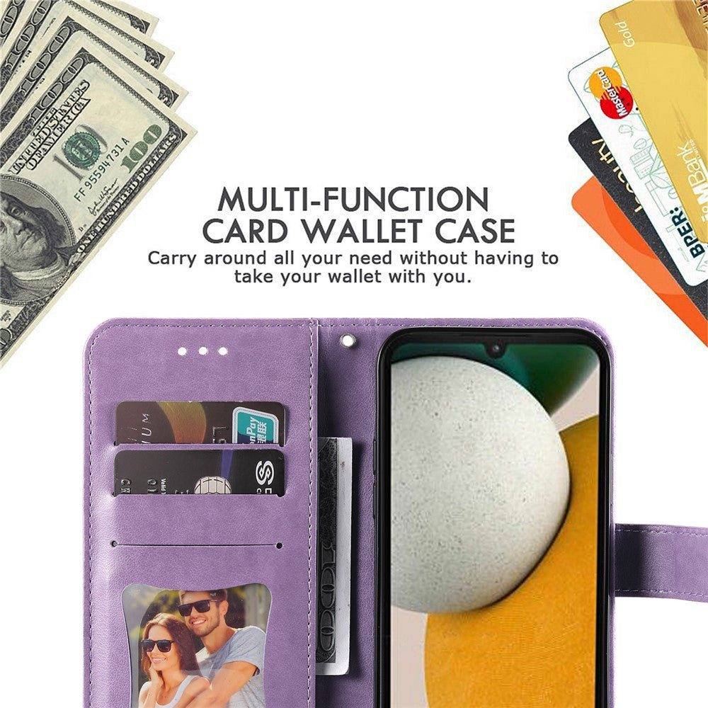 For Samsung Galaxy A15 5G Case Floral Pattern PU Leather Wallet Stand Phone Cover