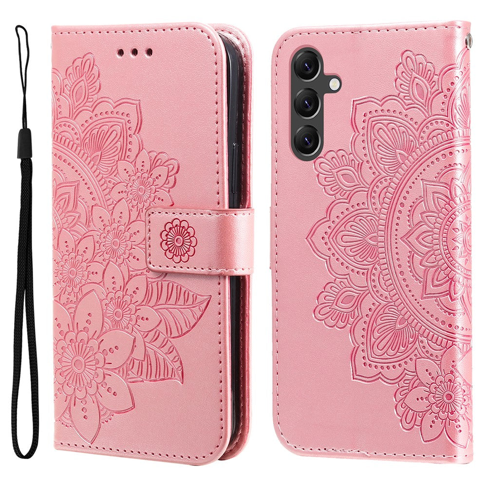 For Samsung Galaxy A15 5G Case Floral Pattern PU Leather Wallet Stand Phone Cover