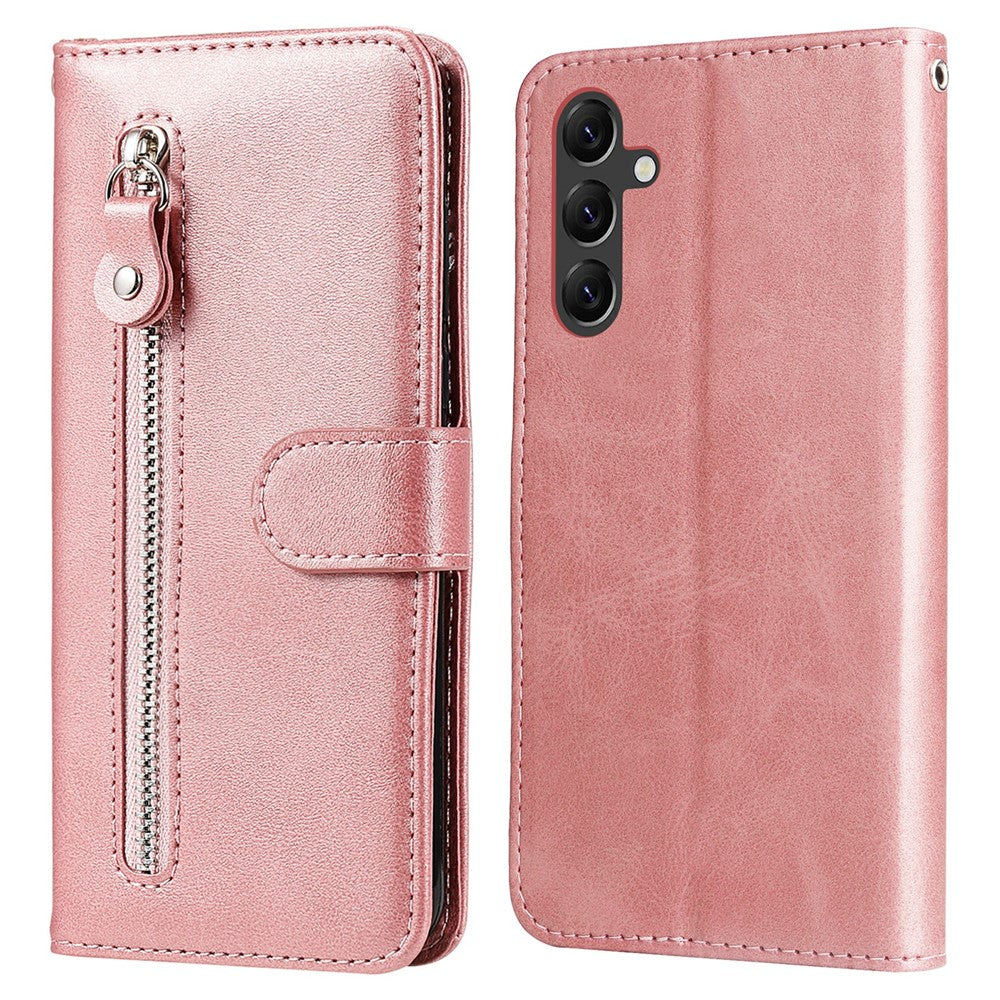 For Samsung Galaxy A15 4G Case Zipper Pocket Wallet PU Leather Phone Cover