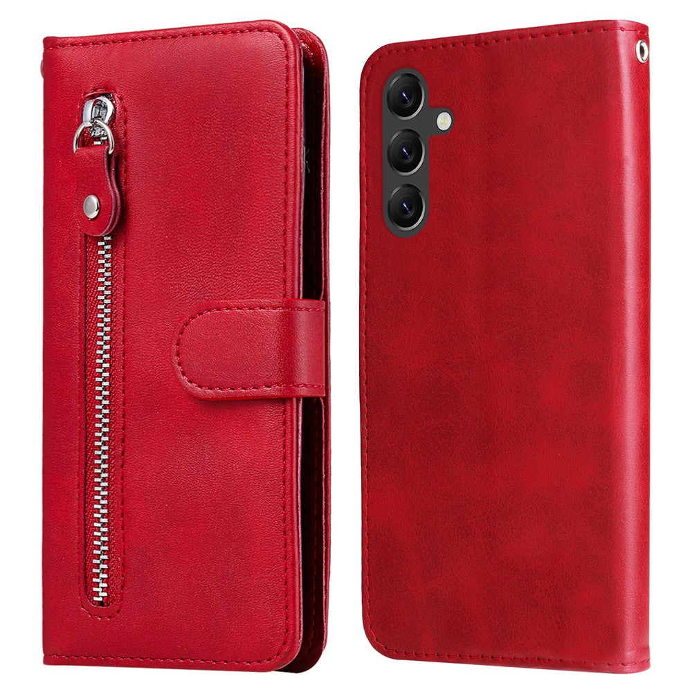 For Samsung Galaxy A15 4G Case Zipper Pocket Wallet PU Leather Phone Cover