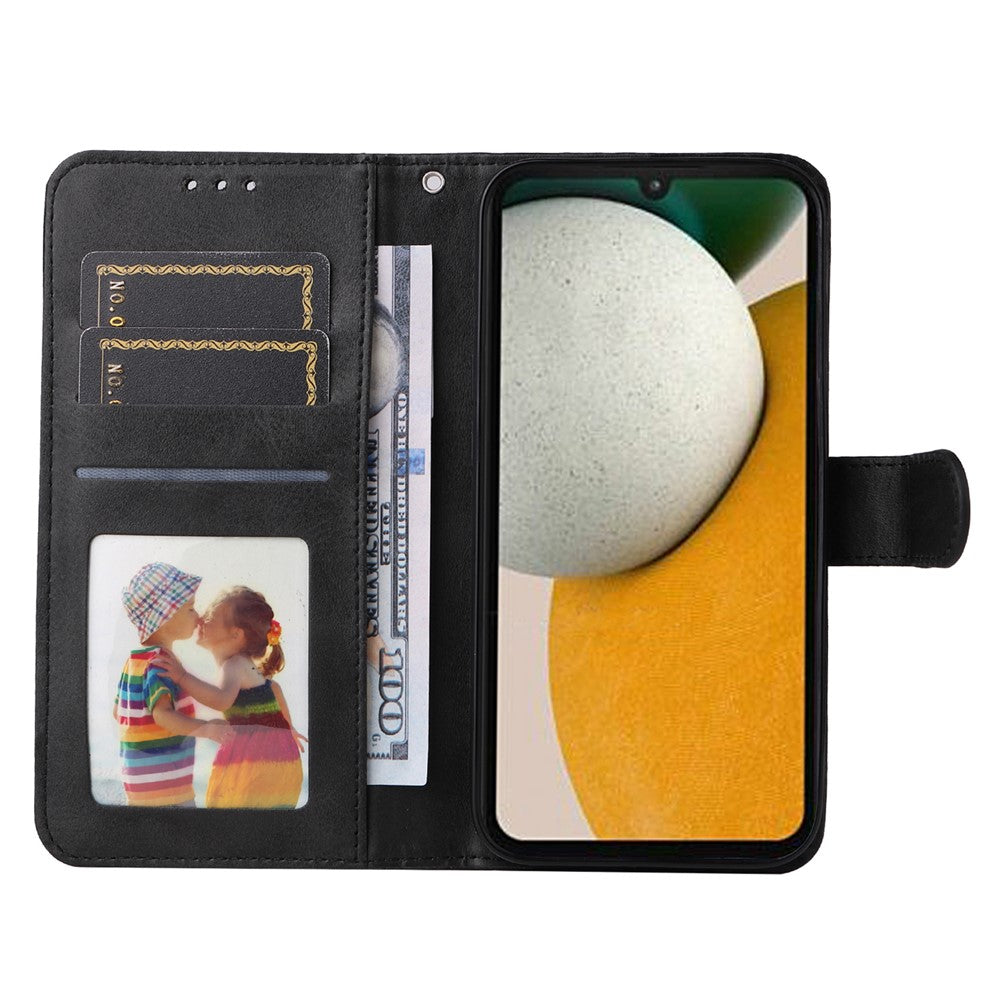 For Samsung Galaxy A15 5G Case Shockproof Phone Shell Calf Texture Leather Wallet Phone Cover