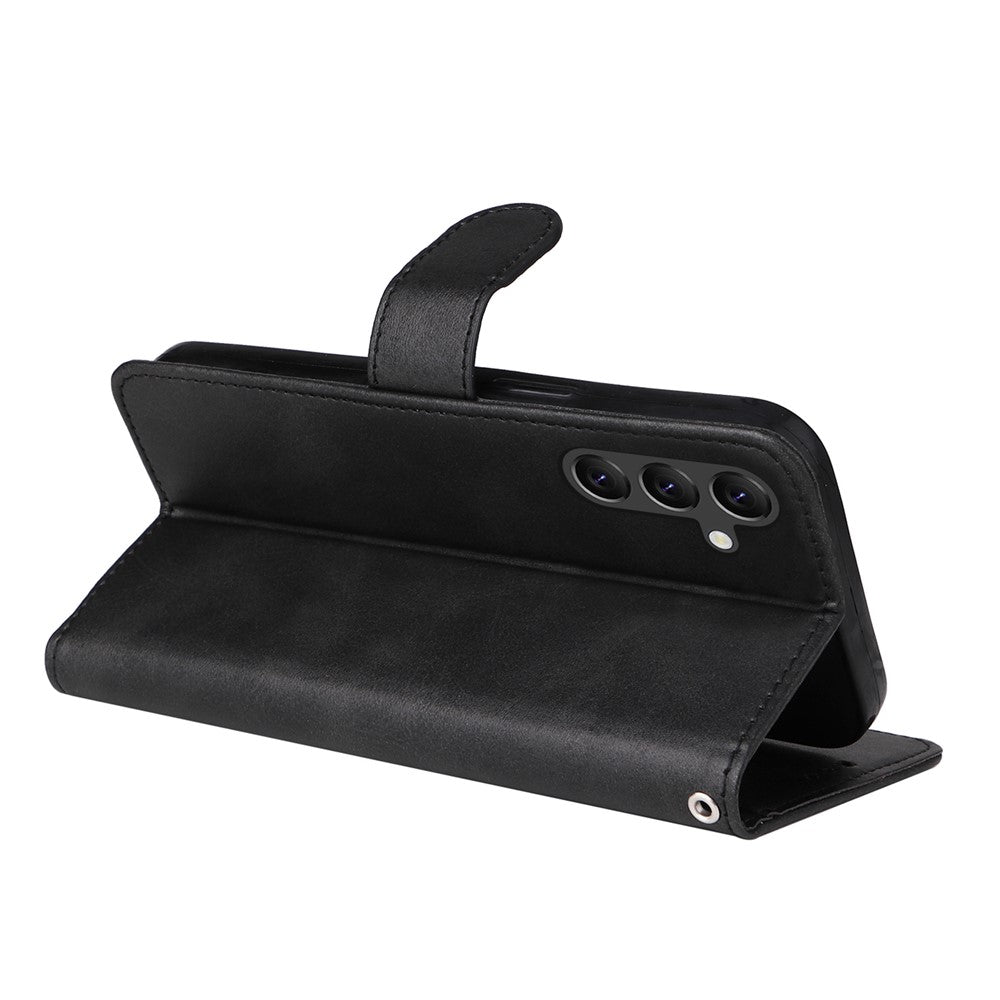 For Samsung Galaxy A15 5G Case Shockproof Phone Shell Calf Texture Leather Wallet Phone Cover