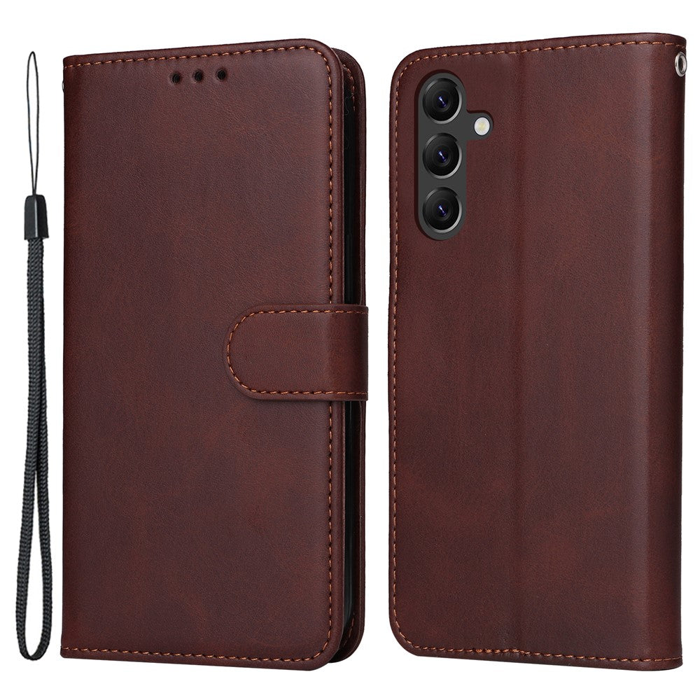 For Samsung Galaxy A15 5G Case Shockproof Phone Shell Calf Texture Leather Wallet Phone Cover