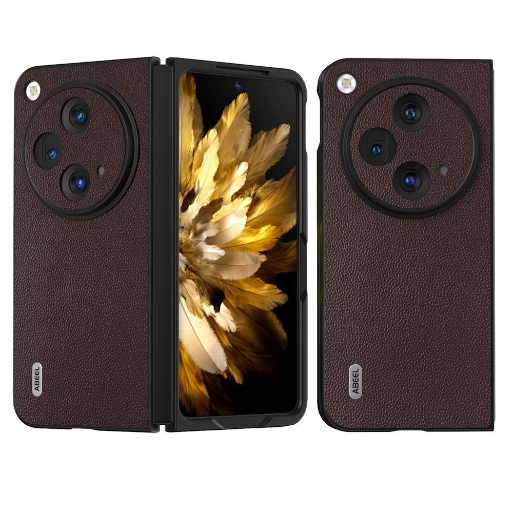 ABEEL For Oppo Find N3 5G / OnePlus Open Case Genuine Cow Leather Texture Phone Back Cover