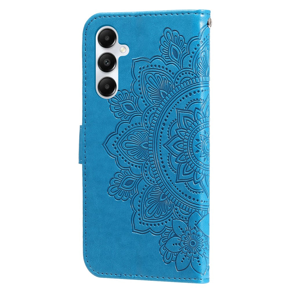 Samsung Galaxy A05s 4G-skal med blommönster i PU-läder, plånboksfodral med stativ