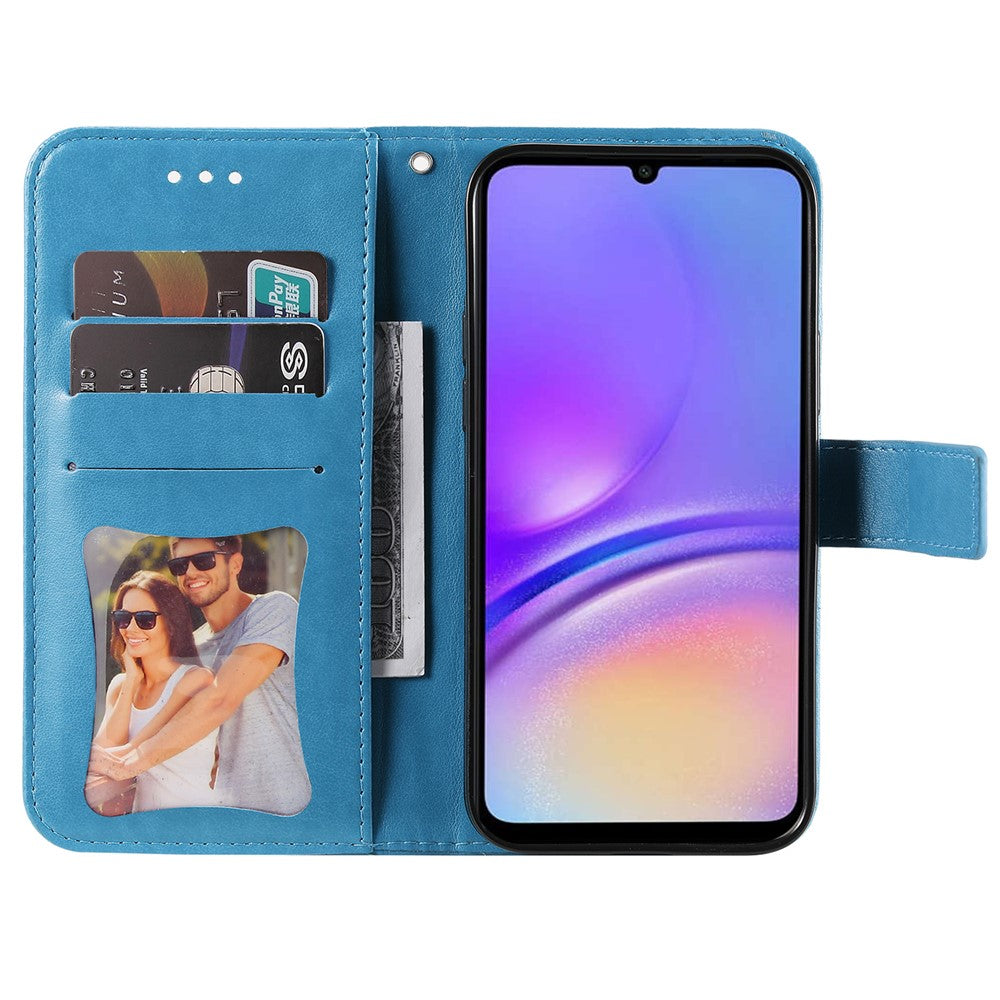 For Samsung Galaxy A05 4G Case Floral Pattern PU Leather Wallet Stand Phone Cover