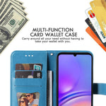 For Samsung Galaxy A05 4G Case Floral Pattern PU Leather Wallet Stand Phone Cover