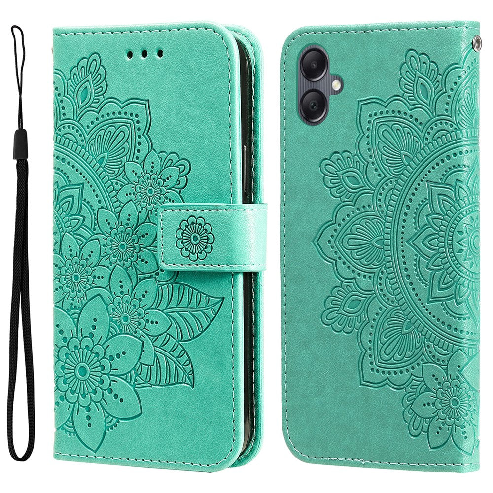 For Samsung Galaxy A05 4G Case Floral Pattern PU Leather Wallet Stand Phone Cover