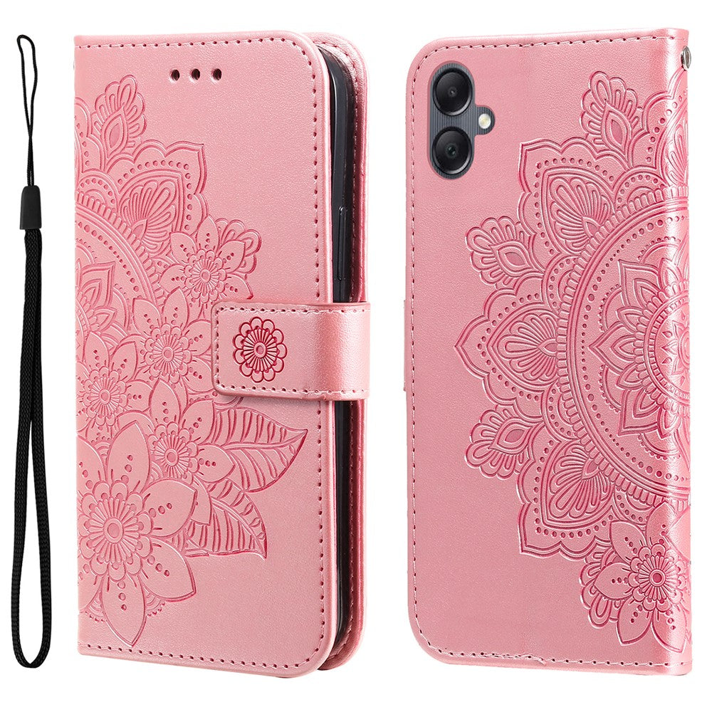 For Samsung Galaxy A05 4G Case Floral Pattern PU Leather Wallet Stand Phone Cover