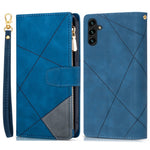 Til Samsung Galaxy A15 4G Cover, Linjer Præget Læderpung Telefoncover